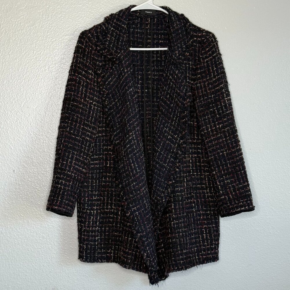 Theory Womens Clairene RB Tweed Boucle Jacket Size M